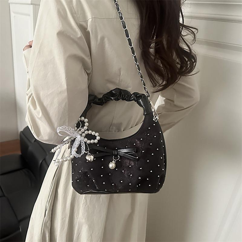 Gentle pleated handbag bag women's  summer new trendy fashion versatile chain shoulder messenger bag