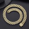 New Cuban Chain 14mm Fashionable and Simple Full Diamond Bar Hip Hop Necklace