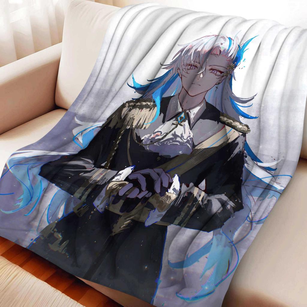 Game Genshin Impact Neuvillette Nap Blanket Warmth Soft Air Conditioning Otaku Flannel Blanket Multifunctional Decor Blankets