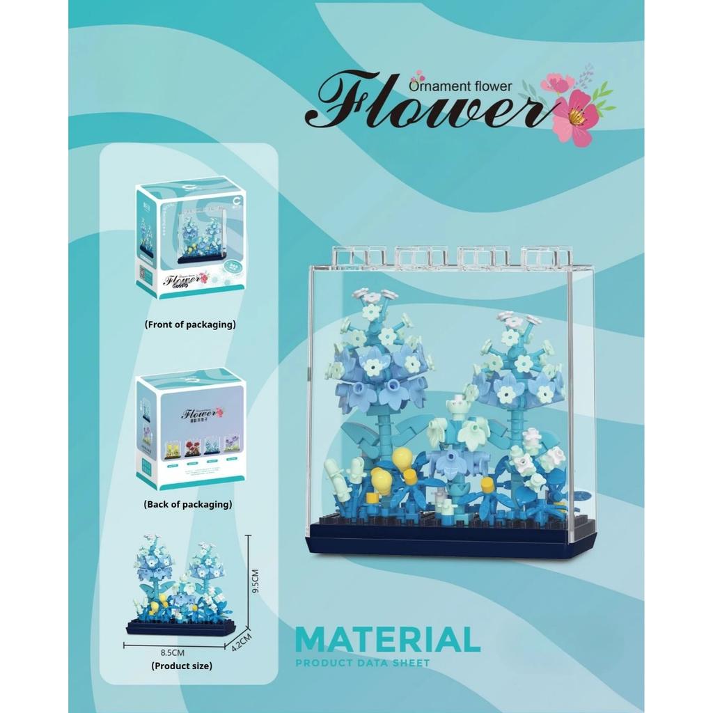 Mikro-Baustein Kunststoffpflanze Ewiger Blumenstrauß Kinder Puzzle Montage Spielzeug Praktische Fähigkeit Innendekoration Ornament