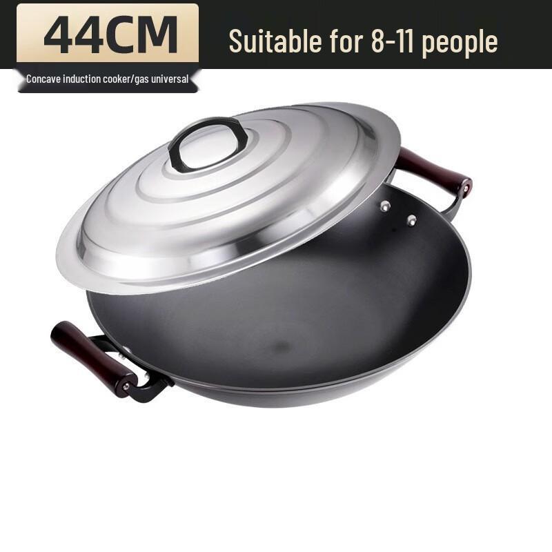 Yoshida Craftsman Double-Handle Flat-Bottom Iron Wok