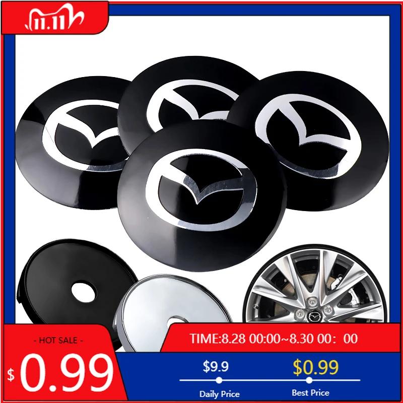 2025 Hot 4pcs 60mm Auto Wheel Center Hub Caps Cover Rim Sticker Badge For Mazda Axela 2 3 5 6 CX-5 CX 7 CX-9 MX-5 Decoration Car