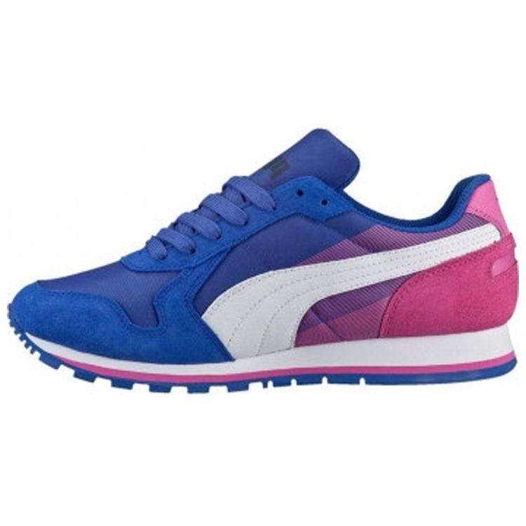 

Puma St Runner Nl Geometry Амортизирующие Нескользящие Прочные Кроссовки с низким верхом для бега Мужские кроссовки Синие Розовые 360130-05 35.5