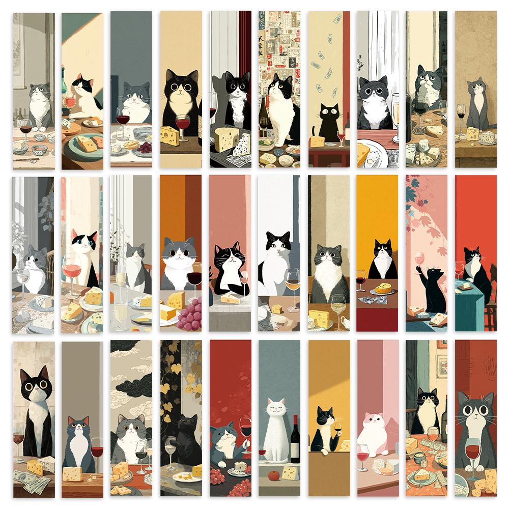 32pcs, Cat Collection Bookmarks, Back to School Season, Christmas, Halloween, Suitable for Teachers, Readers, and Birthday Gifts