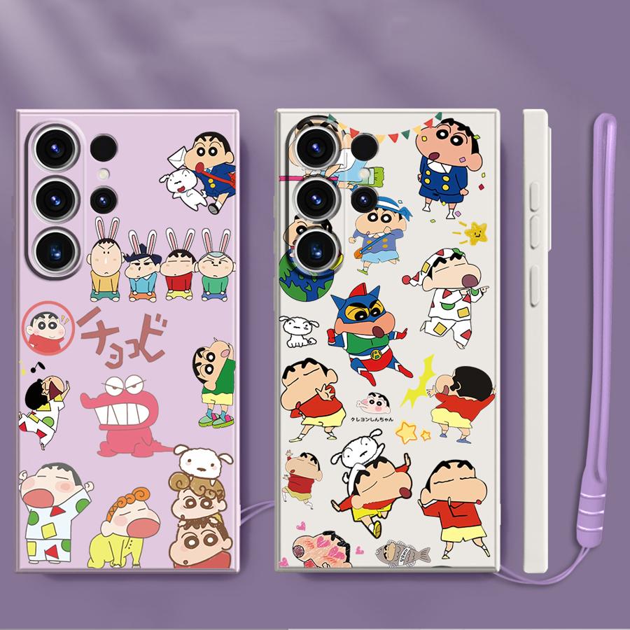 Fashion Crayon Shin-chan Case for Samsung Galaxy S25 S25Edge S21 Plus S23 Note 20 10 Ultra S20 FE S22 S24 Ultra Phone Cover
