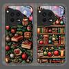 Bookshelf Christmas Decorations Print Tempered Glass Phone Case for OnePlus 13 R 12 11 10 Pro ACE2 ACE3 Nord CE 4 3 2 Lite Cover