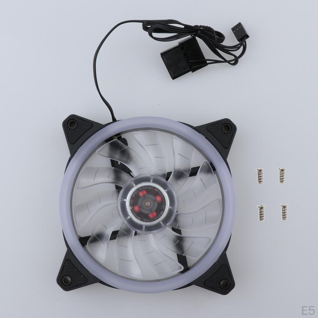 four pin 12V DC 120mm LED Computer cooler Fan with Cushions for Cases Cooling