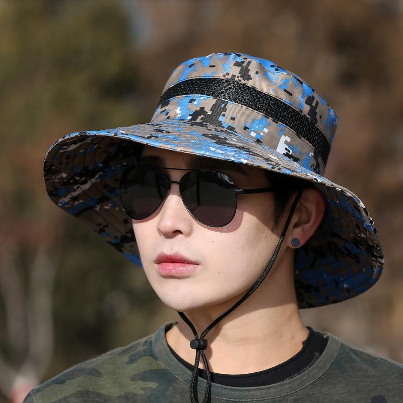 Cool Summer Camouflage Men Bucket Hats Male Fishing Mountaineering Panama Fisherman Cap Outdoor Sun Cap Hat For Men
