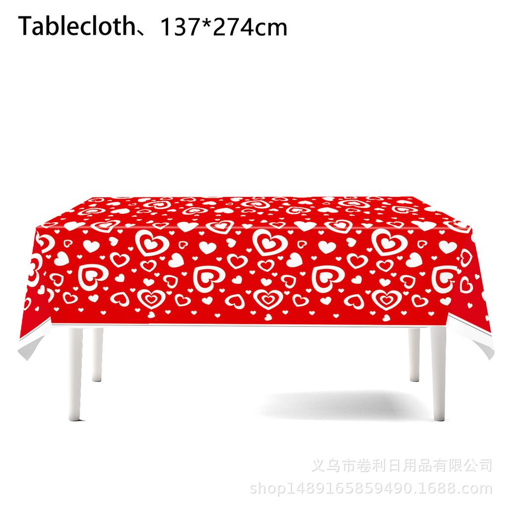 Valentinstag Partyzubehör Geburtstagsdekoration Arrangement Banner Zugflagge Geschirr Pappteller Papierserviette Papierbecher