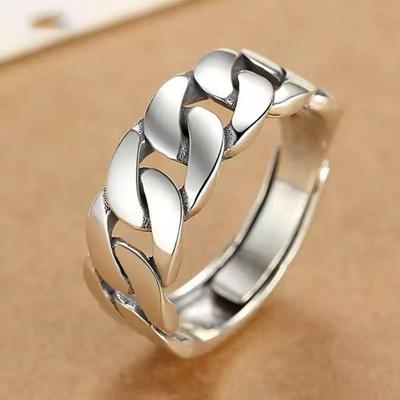 Unisex Trendy Twist Chain Ring - Adjustable, Versatile Design for Men and Women