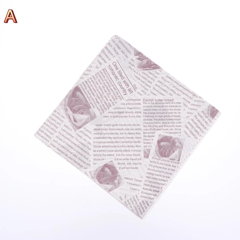 50pcs Baking Package Food Pack Greaseproof Paper Bag Sandwich Donut Bread Wrapper Hamburger Outdoor Tableware