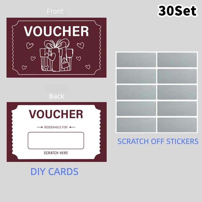 Yellow Scratch-Off Cards 30/60 Sets Blank DIY Wish Reveal Notes for Wedding Anniversary Family Gathering Events