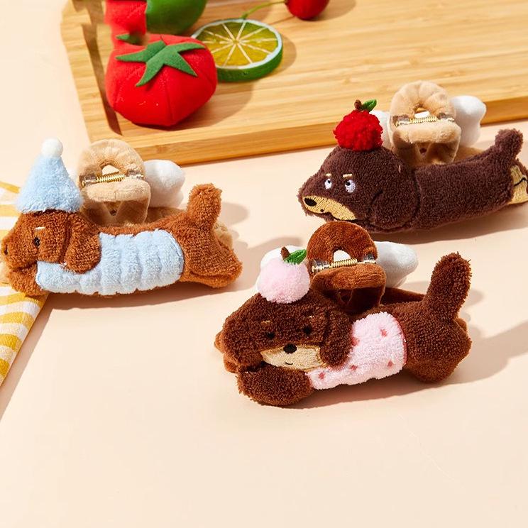 Cute Dachshund Hair Clip for Women: Large Shark Clip for Half-Up Hairstyles, 2024 Autumn/Winter Collection