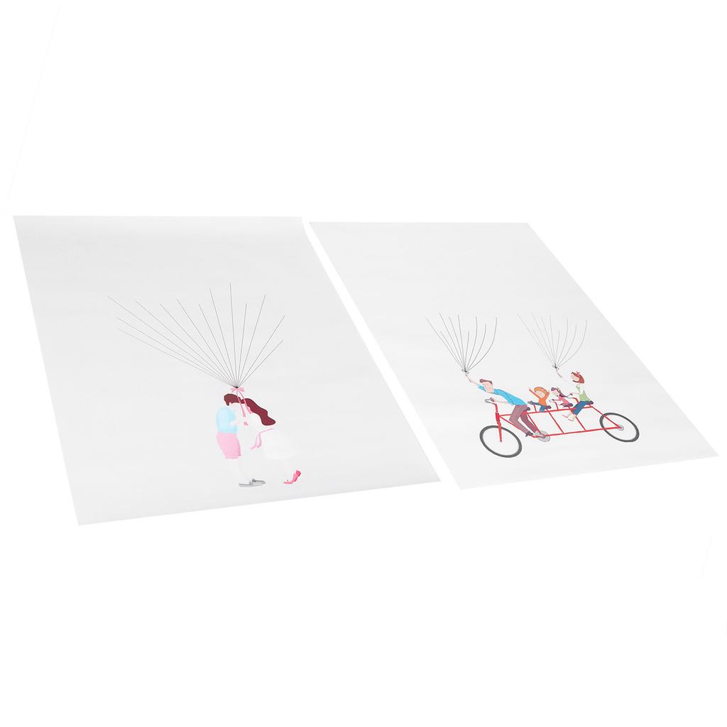 2Set Cartoon Pattern Fingerprint Painting DIY Signature Guest Book Wedding Birthday Party Decor