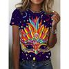 Full Print Women Mardi Gras Mask Pattern T Shirt Casual Short Sleeve Crew Neck Tees Shirt New In Party Tshirts Women's Clothing