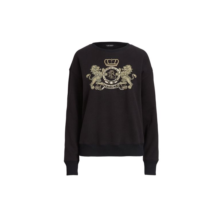 

Polo Ralph Lauren Логотип Принт с животным узором Свободный свитшот Женский свитшот Черный WMLRKNIS6820117-001 XS