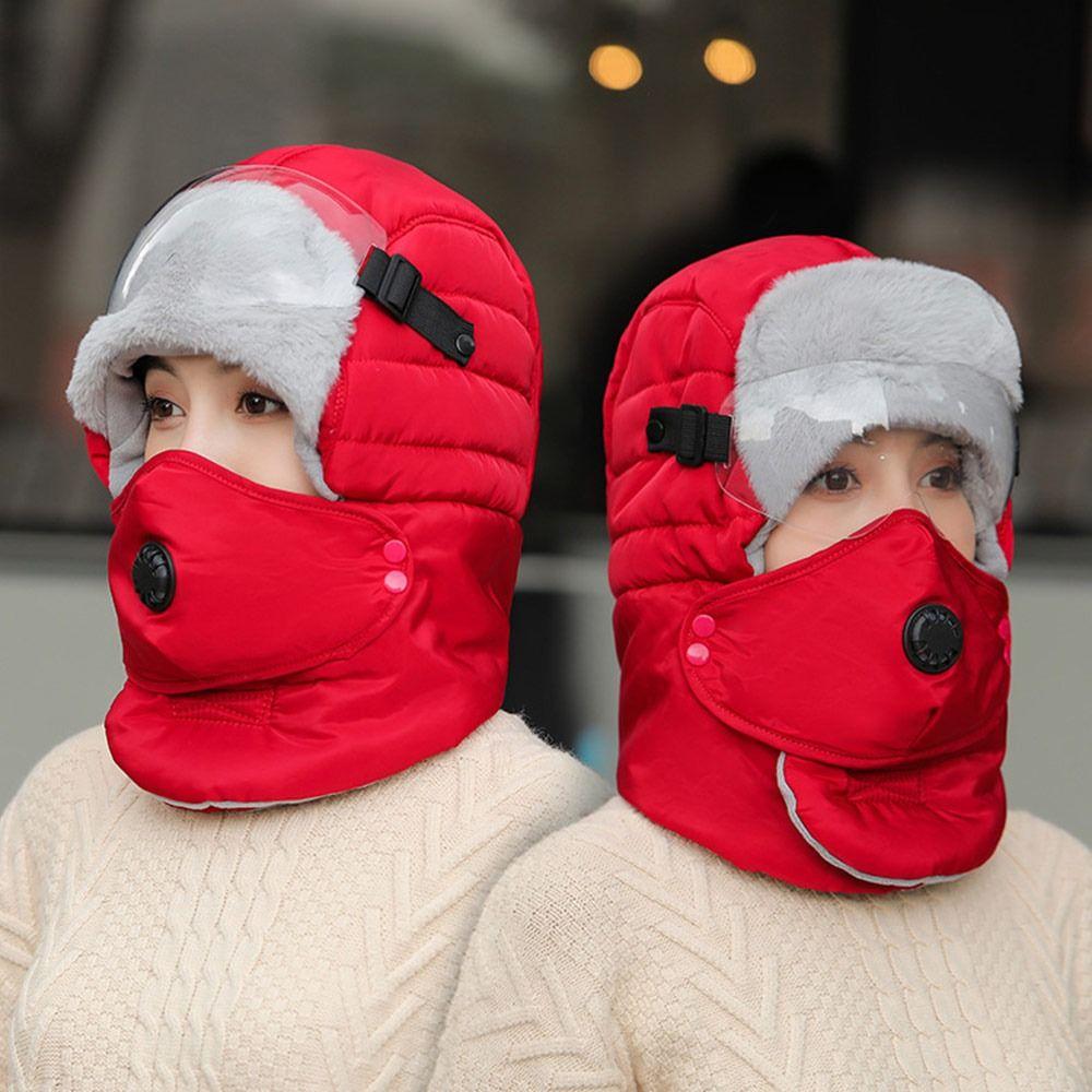 Kältefeste Radmützen Verdicken Winddichte Mützen Plüsch Thermische Trapper-Mütze Winter Warm