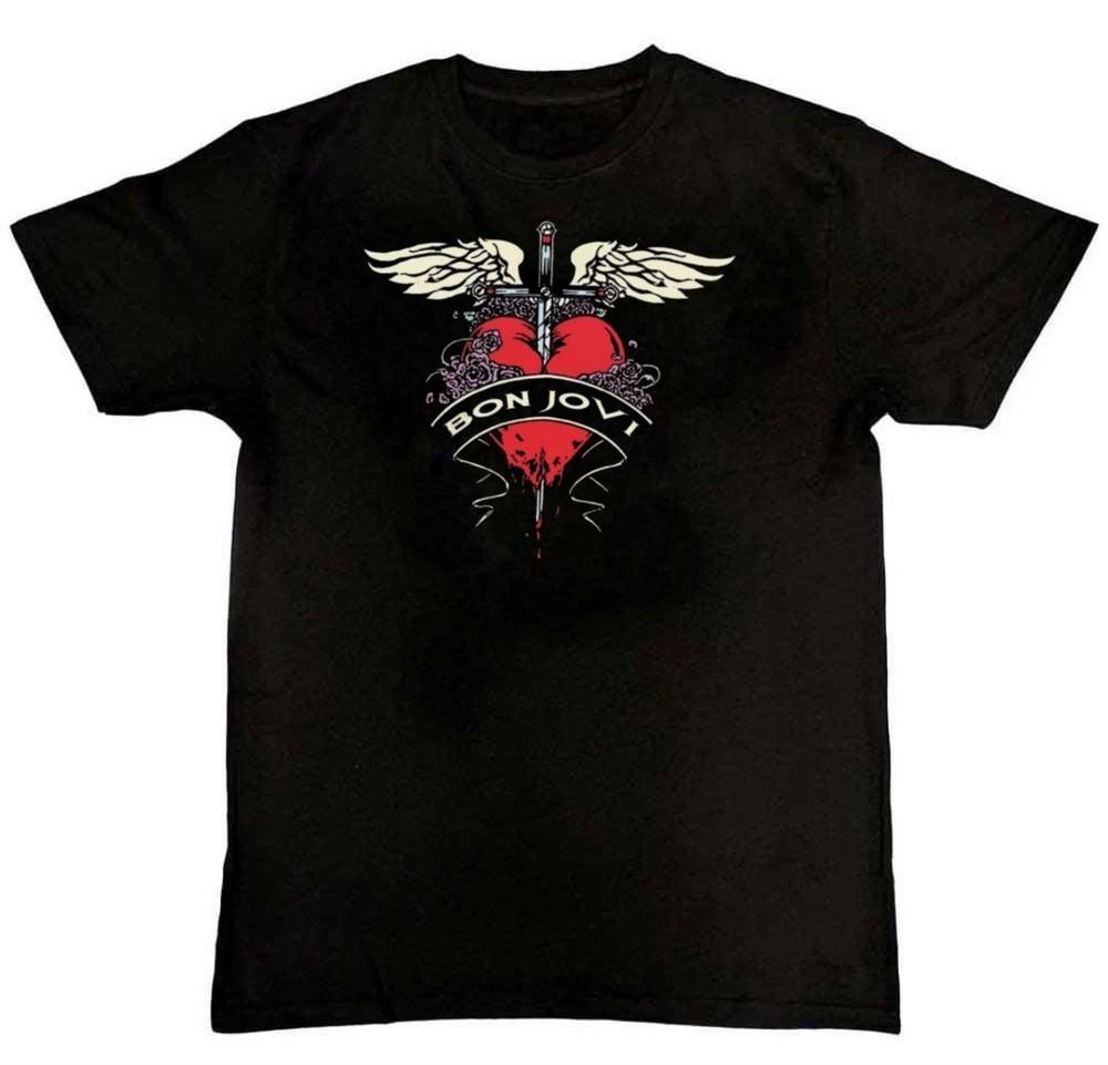 

Bon Jovi Heart and Dagger Graphic Print Unisex Mens TShirt S M L XL 2 3 4 XL Unisex T-Shirt XL