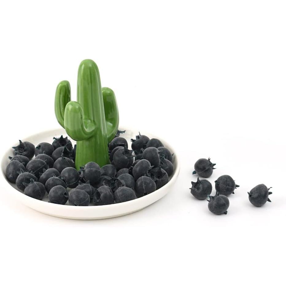Artificial Blueberry, 50Pcs Fake Blueberry Lifelike Blueberries Simulation Blue Berries Fake Fruit for DIY Craft Home Kitchen Cabinet Food
