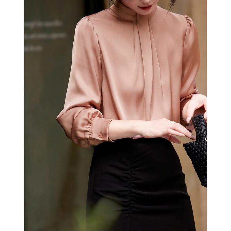 Элегантная атласная блузка Demana с пышными рукавами S