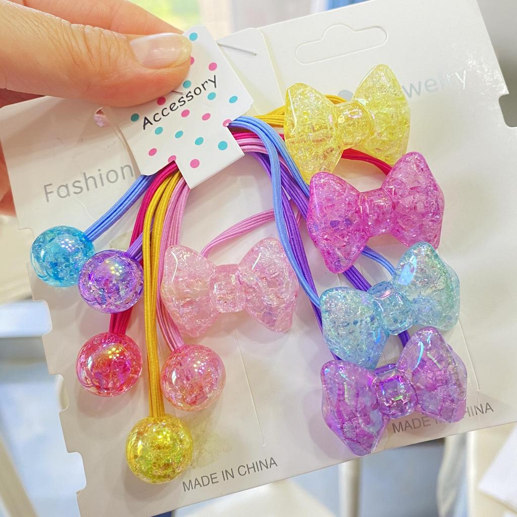 Girls' Cartoon Hair Ties - Colorful Jelly Candy Scrunchies, Elastic Rubber Bands for Kids and Babies, Cute Headwear Accessories.