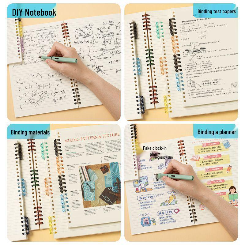 5-Hole Loose Leaf Binder Rings - DIY Punching Paper Storage Clips