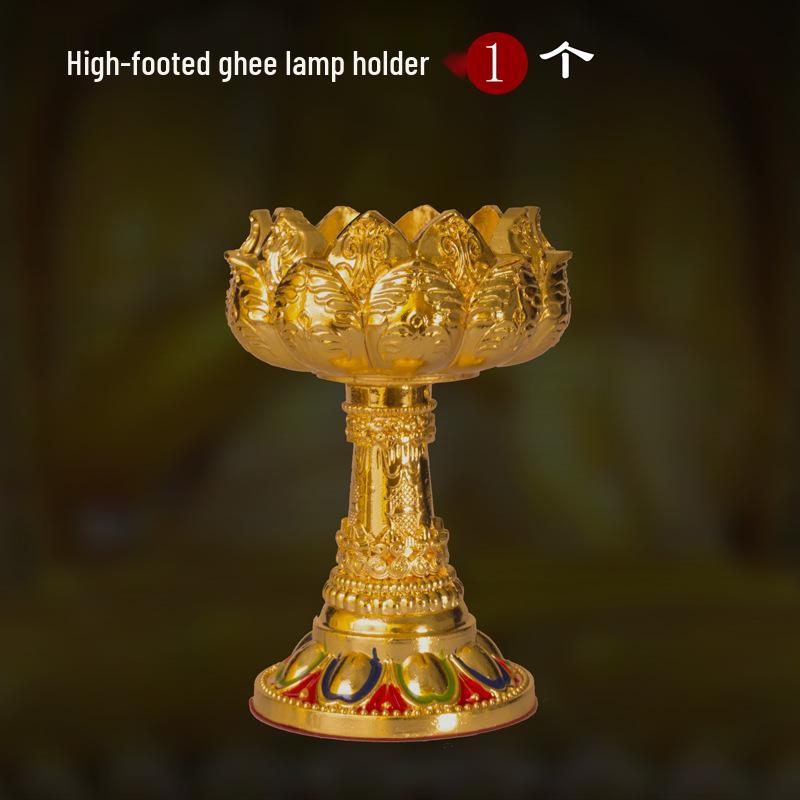 Tybetański Styl Długo Palący Nepalski Lotosowy Uchwyt na Lampę Ghee do Dekoracji Domu