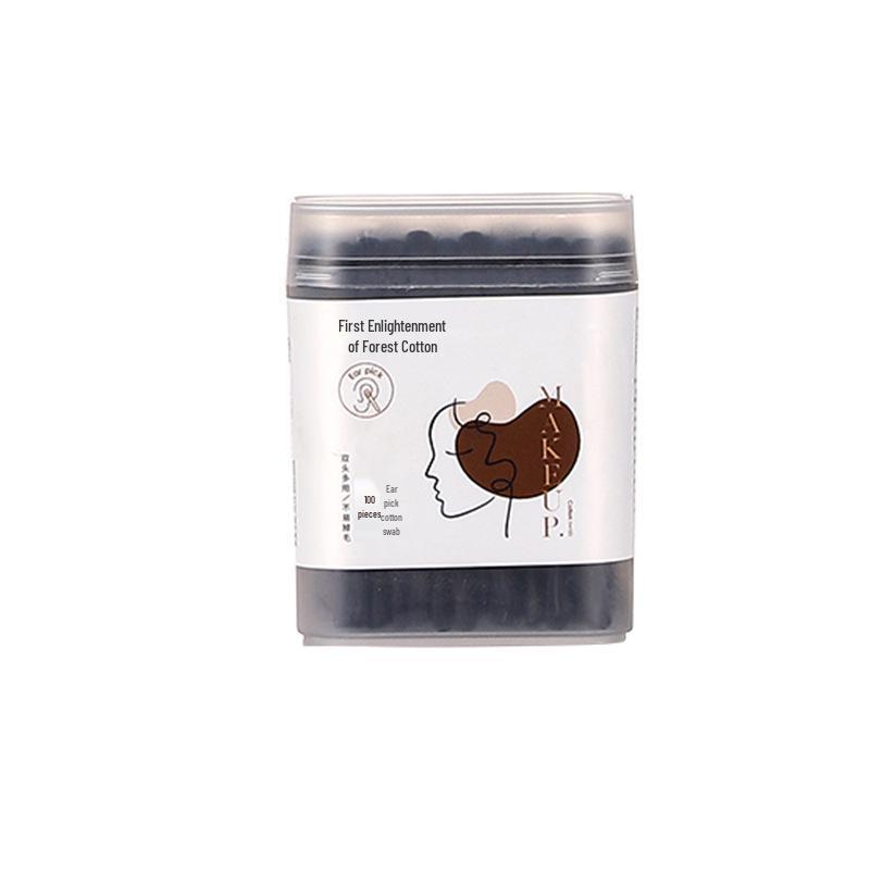 Black Spiral Cotton Swab Ear Pick for Ear Cleaning