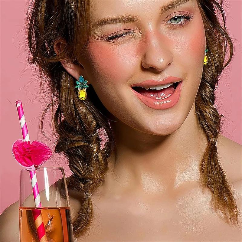 Fruit Pineapple-Shaped Drop Earrings for Women Personality Funny Earrings Colorful Cute Female Daily Jewelry Girls Gifts