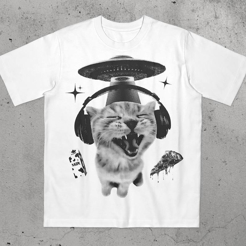 Vintage Funny cute Cat Meme Print Tee Shirt Womens and Unisexs Clothing Fashion Short Sleeve Casual Women T Shirt Top Clothing
