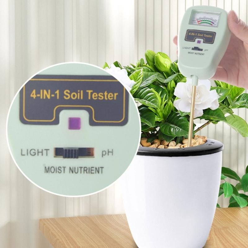 Soil MoistureMeter, 4 In 1 Soil Tester, SoilMoisture/Light/Nutrients/Acidity Meter for Gardenings, Lawn, FarmingS