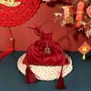 Wine Red Flannel Gift Bag Velvet Chinese Traditional Wedding Gift Bag Drawstring Candy Bag  Guests