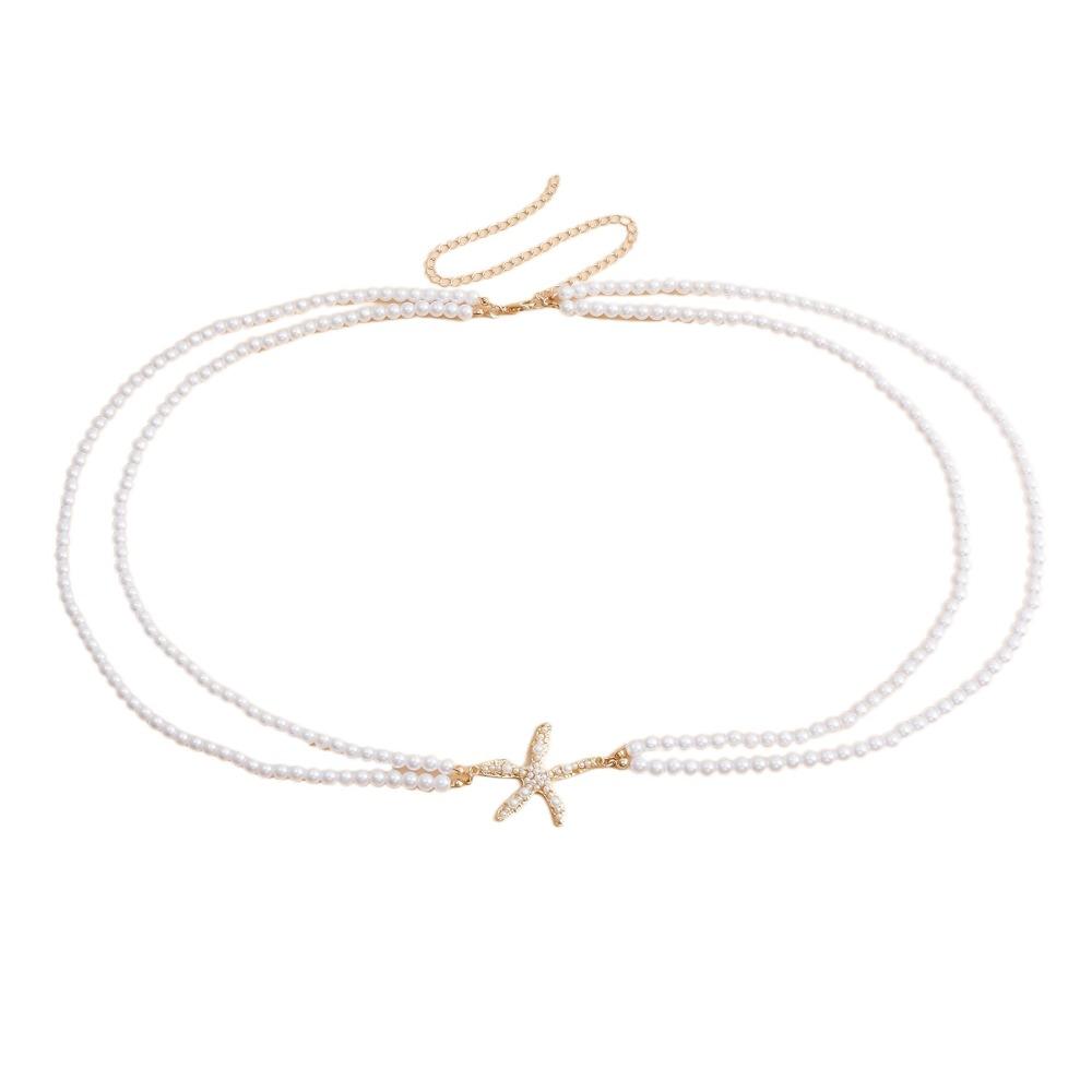 Jewelry Pearl Waistband Double-layer Body Chain Fashion Pearl Waist Chain  Gift