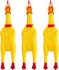 LEGEND SANDY Screaming Chicken Dog Toys, Yellow Rubber Squeaky Chicken Toy—A Fun and Durable Rubber Chicken for Dogs, Value 3-Pack