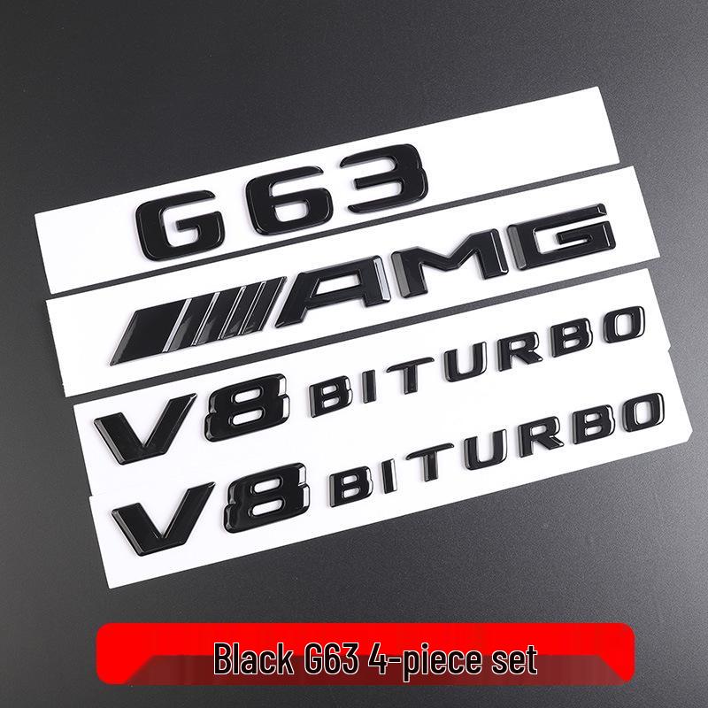 Compatible with Mercedes G63 Rear Emblem & V8 BITURBO AMG Side Sticker.