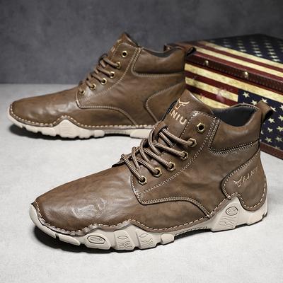 Mode Herren Freizeitschuhe Dicke Sohle Schnürschuhe Workwear Schuhe Herren für Arbeit Outdoor Herrenschuhe Hohe Qualität Herbst Winter Wanderstiefel