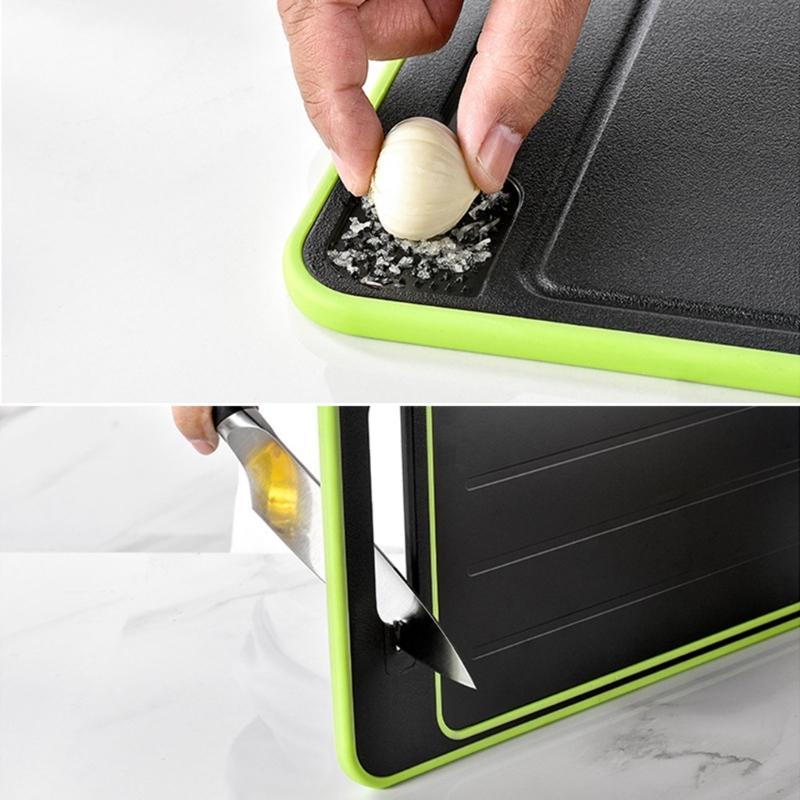 Meat Food Thawing Tray Double Sided Cutting Board with Grater Sharpener Defrosting Tray Food Preparation Utilitys
