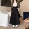 Autumn & Winter High-Waisted A-Line Wool Skirt with Ruffles & Full Swing