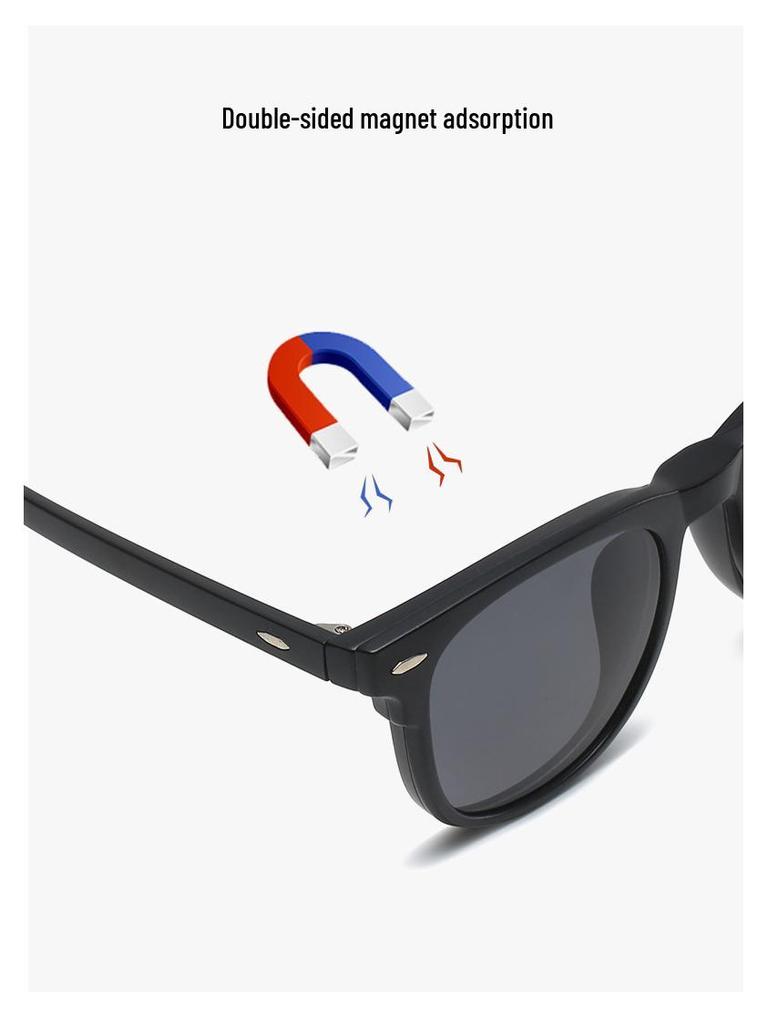 2346 Retro Magnetic Clip-on Polarized Sunglasses Set for Men & Women - In Stock