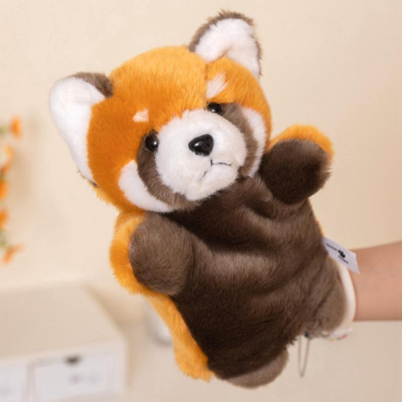 Hot Happy Red Panda Hand Puppet Plush Toy Fun Gift Comforting Plush for Kid Costeffective for Bed Sofa Office Home Decor Cushion