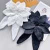 Witte 3D Bloemen Geborduurde Stoffen Patches voor Kledingreparatie en Decoratie