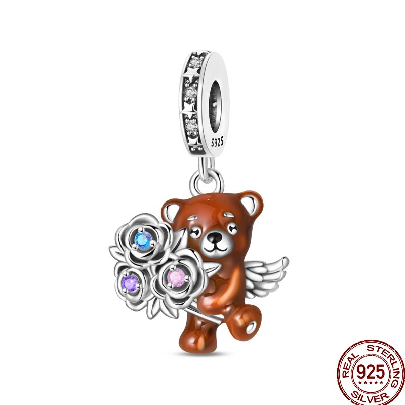 Spring Butterfly Collection Copper Sunflower Bear Butterfly Colorful Beads Suitable Fit 3Mm Original Bracelet