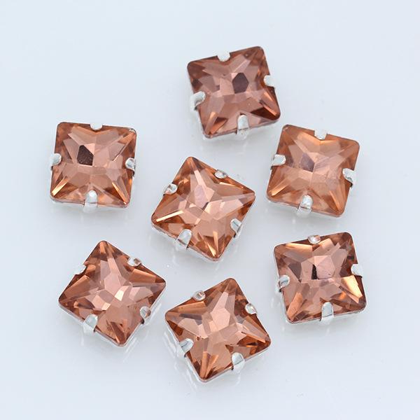 Strassuri Pătrate din Sticlă de Cristal cu Gheare Argintii, Artizanat Cusut pe Piatră, Accesorii Vestimentare, Rochie de Mireasă, Pantofi, Geantă, Garnitură DIY