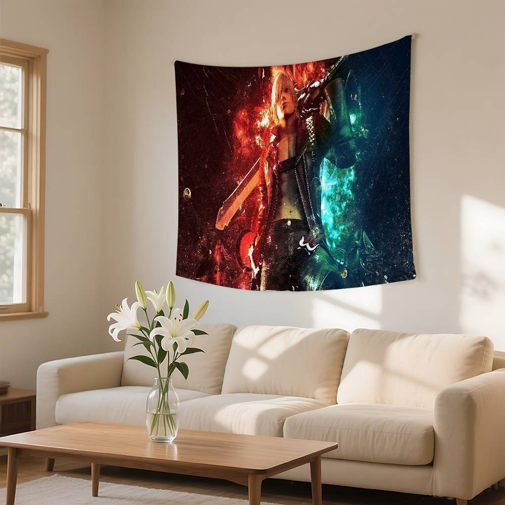 DDevil May Cry Tapestry Wall Hanging Tapestry Art Deco Blanket Curtain Hanging At Home Bedroom Living Room Decor