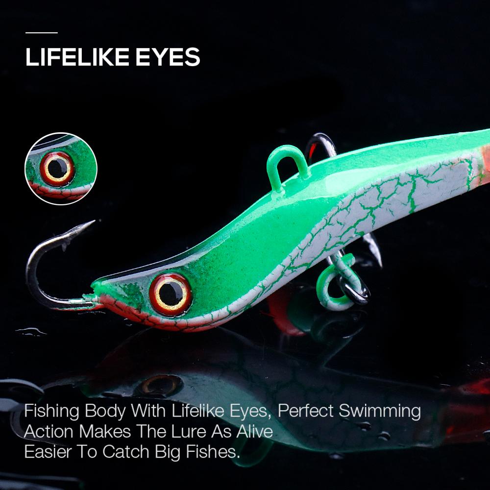 5-Pack Ice Fishing Lures Set for Pike Trout Perch, Winter Jigs in Tackle Box, Fast Sinking Balancer Crankbaits Fishing