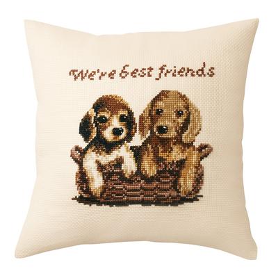 Olympus Threads Cross Stitch Embroidery Kit DOGS CATS Best Friends Beige 6028 &