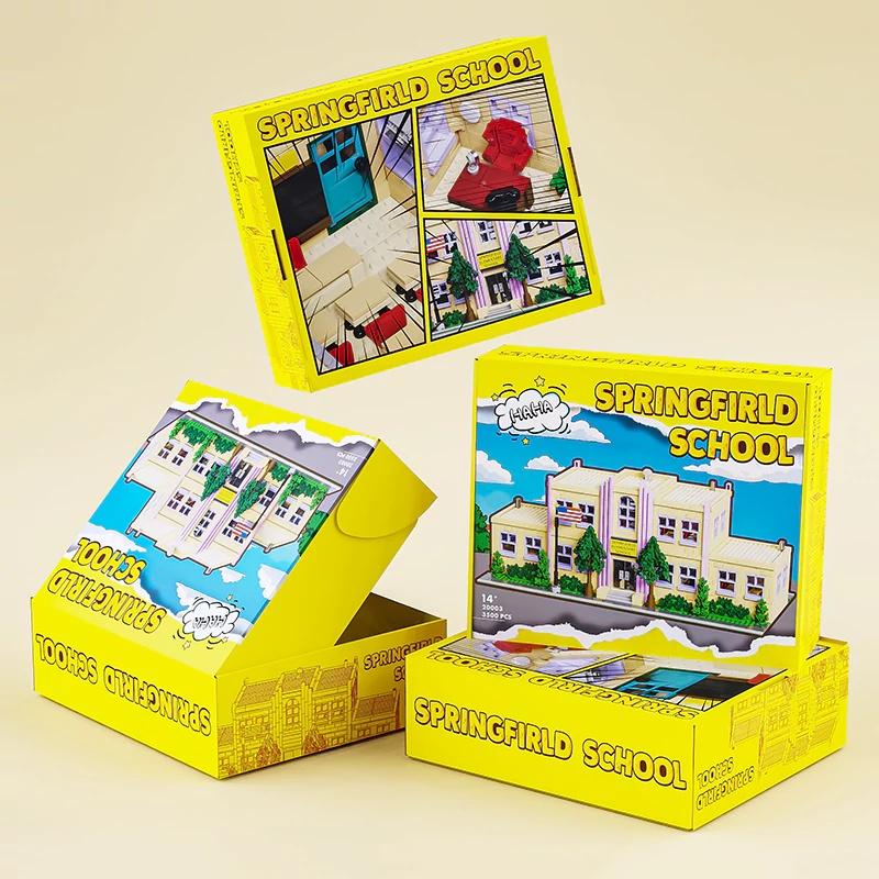 Springfield Elementary School House Buildings Sets,8 Figures City Apartment Architecture Model Modular Buildings Blocks 3500 PCS