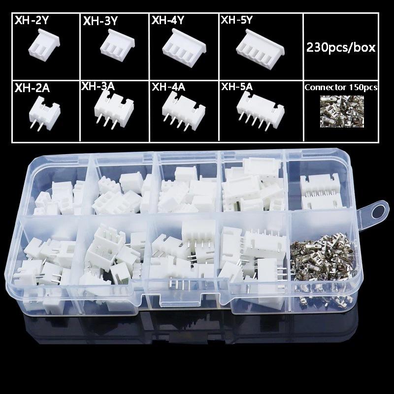 

230 шт./коробка XH 2.54 2p 3p 4p 5pin 2.54mm Pitch Terminal Kit / Корпус / Pin Connector Connector Droth Connectors Adapter XH Kits