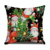 Christmas Pillow Cover New Linen Cartoon Black Print Holiday Home Sofa Cushion Cover