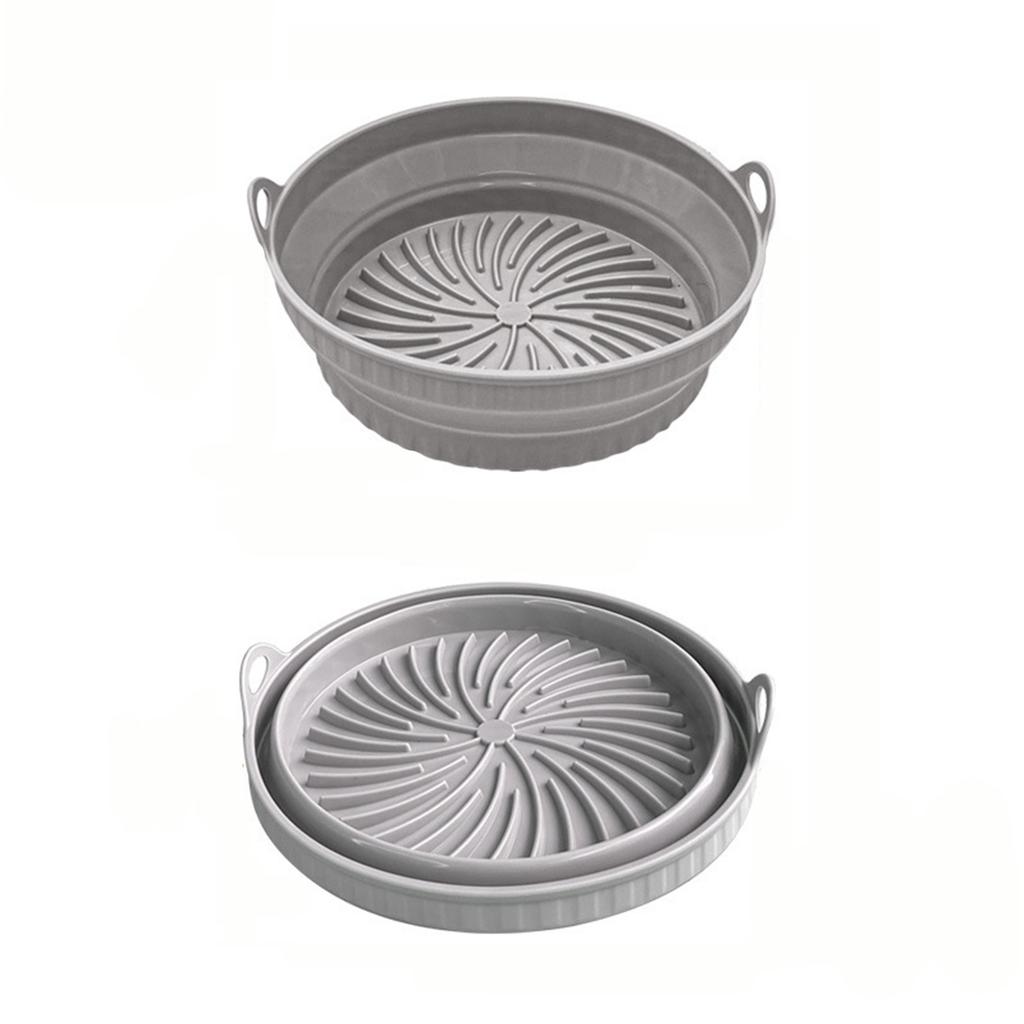 Reusable Silicone Fryer - Round Foldable Baking Liner for Fryer and Oven